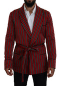 Dolce & Gabbana Red Striped Martini Printed Lining Robe by Dolce & Gabbana