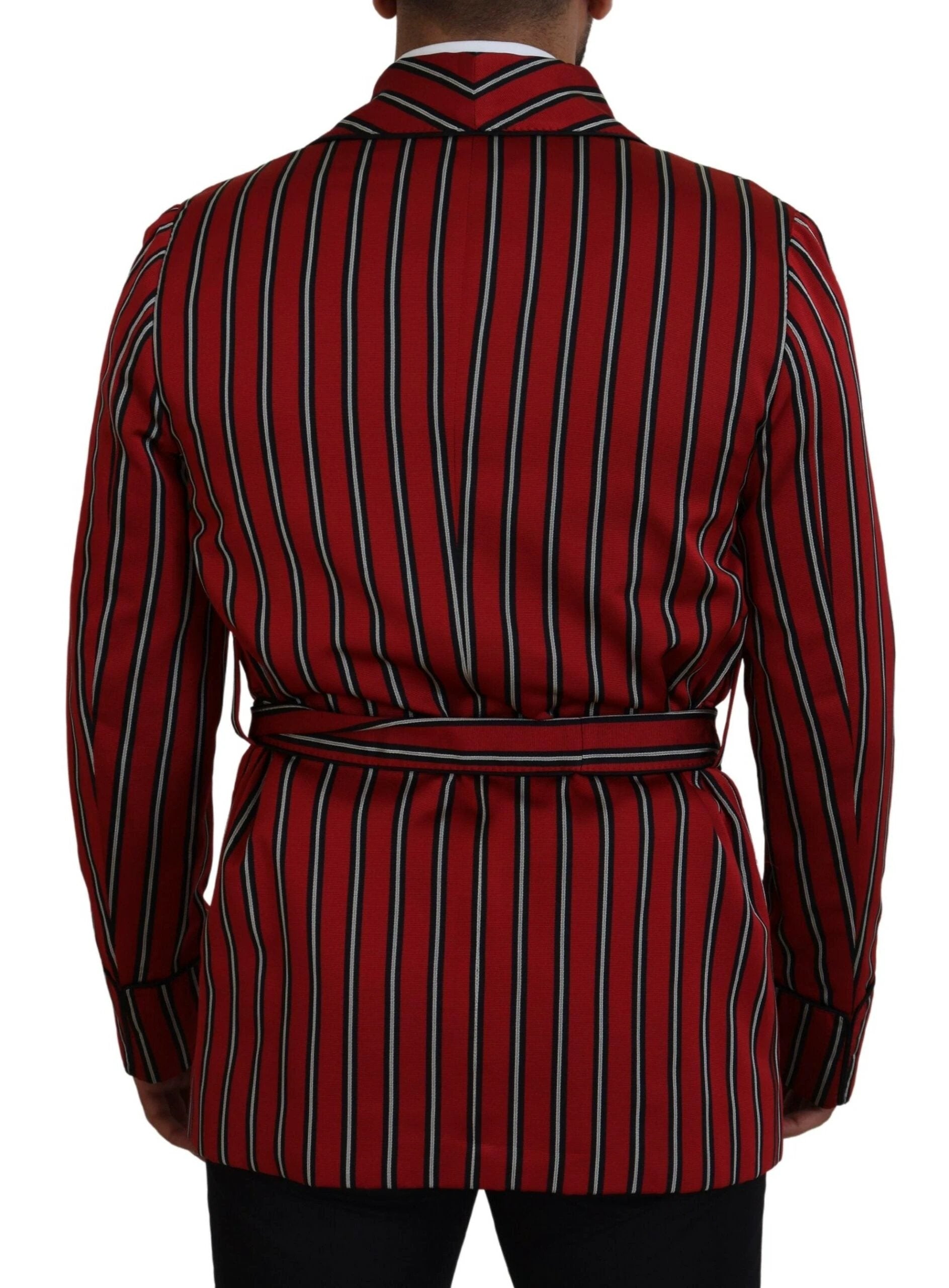 Dolce & Gabbana Red Striped Martini Printed Lining Robe by Dolce & Gabbana