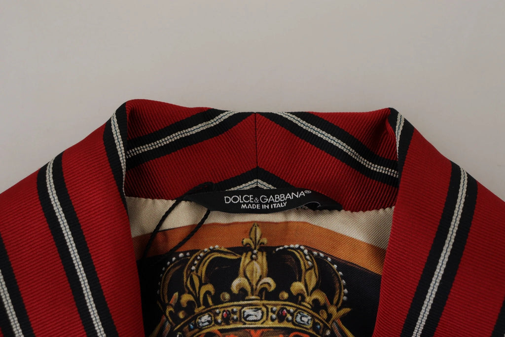 Dolce & Gabbana Red Striped Martini Printed Lining Robe by Dolce & Gabbana