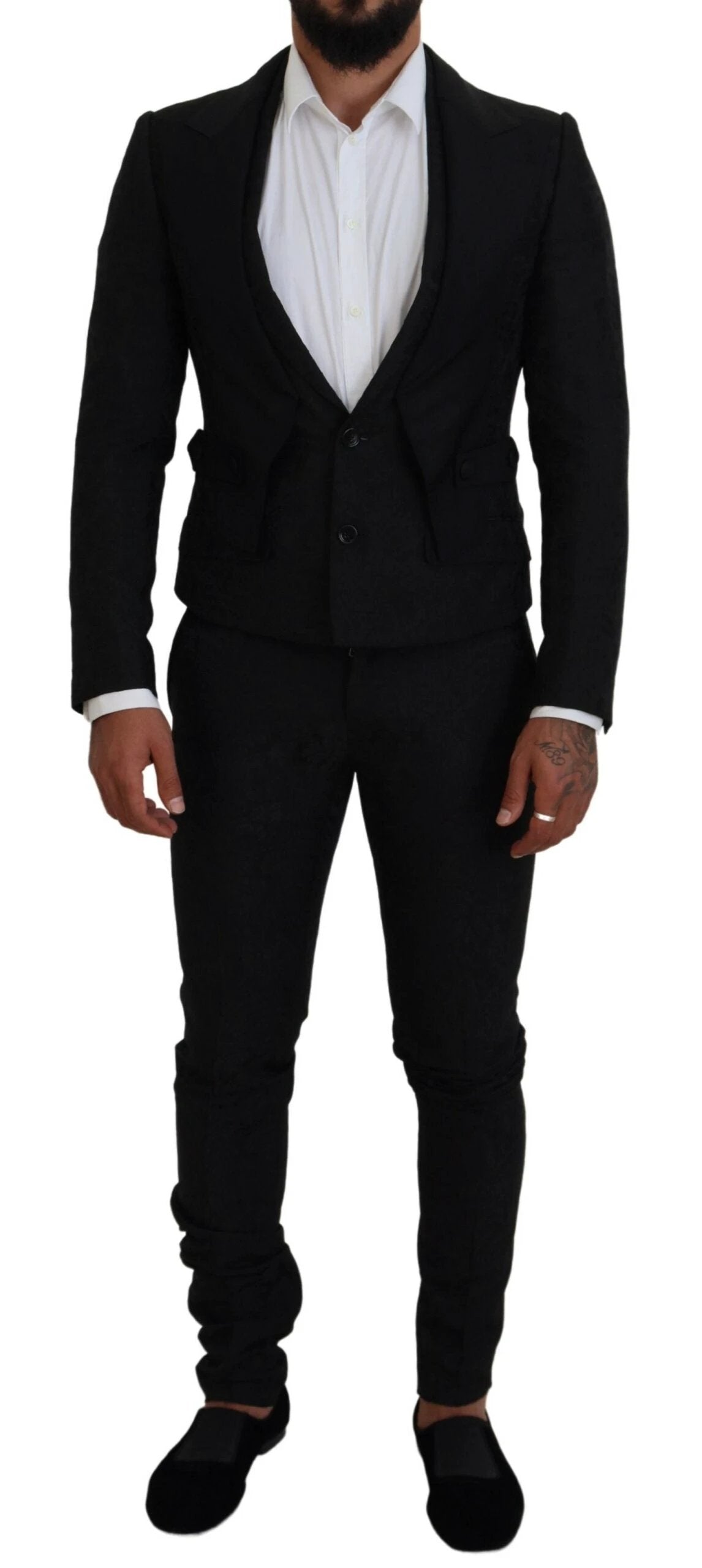 Dolce & Gabbana Black Polyester Men 2 Piece MARTINI Suit by Dolce & Gabbana