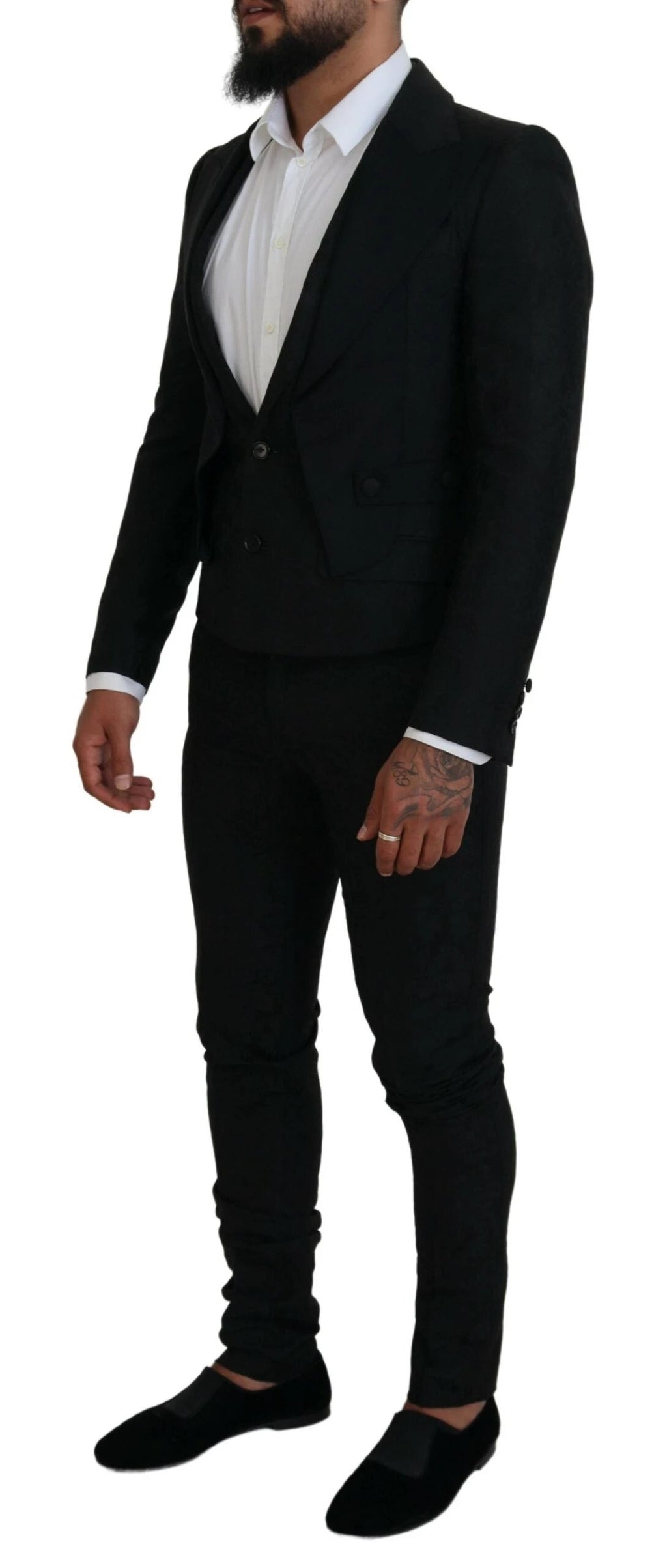 Dolce & Gabbana Black Polyester Men 2 Piece MARTINI Suit by Dolce & Gabbana