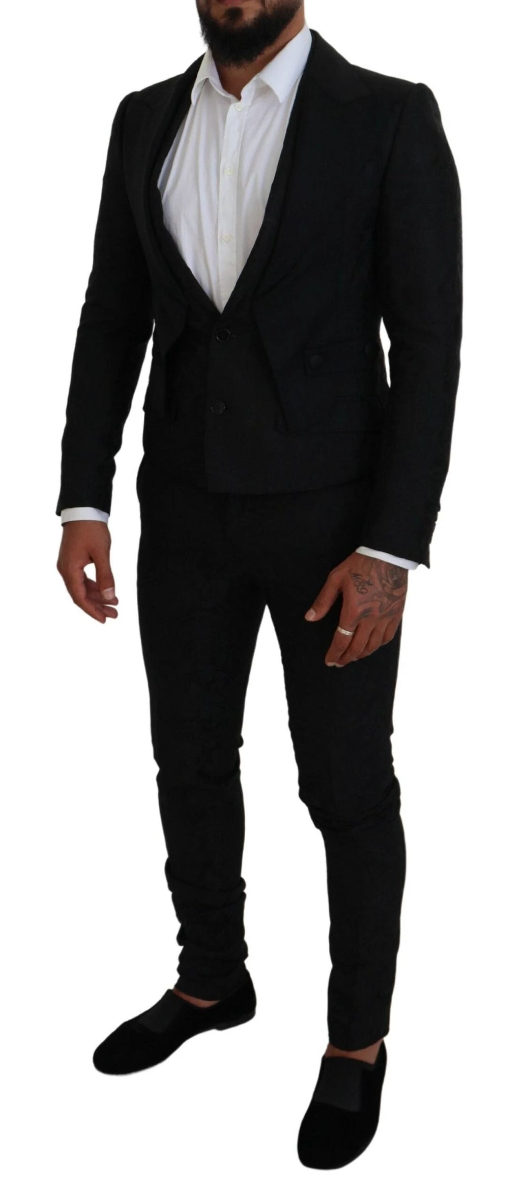 Dolce & Gabbana Black Polyester Men 2 Piece MARTINI Suit by Dolce & Gabbana
