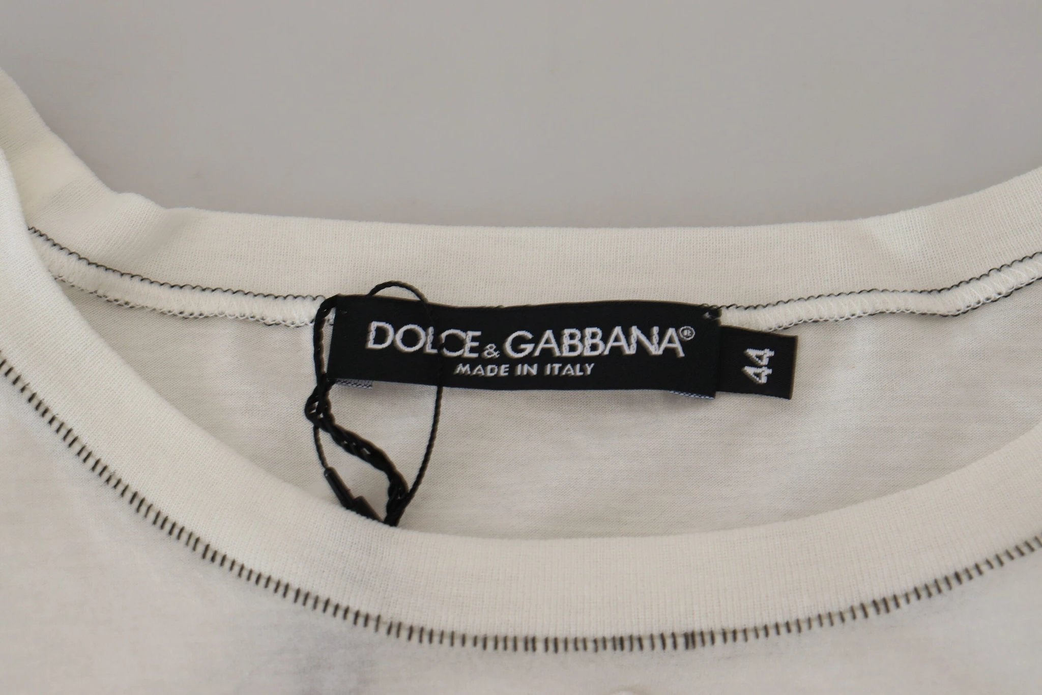 Dolce & Gabbana White Printed Short Sleeves Men T-shirt by Dolce & Gabbana