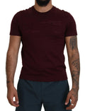 Dolce & Gabbana Maroon Printed Short Sleeves Men T-shirt by Dolce & Gabbana