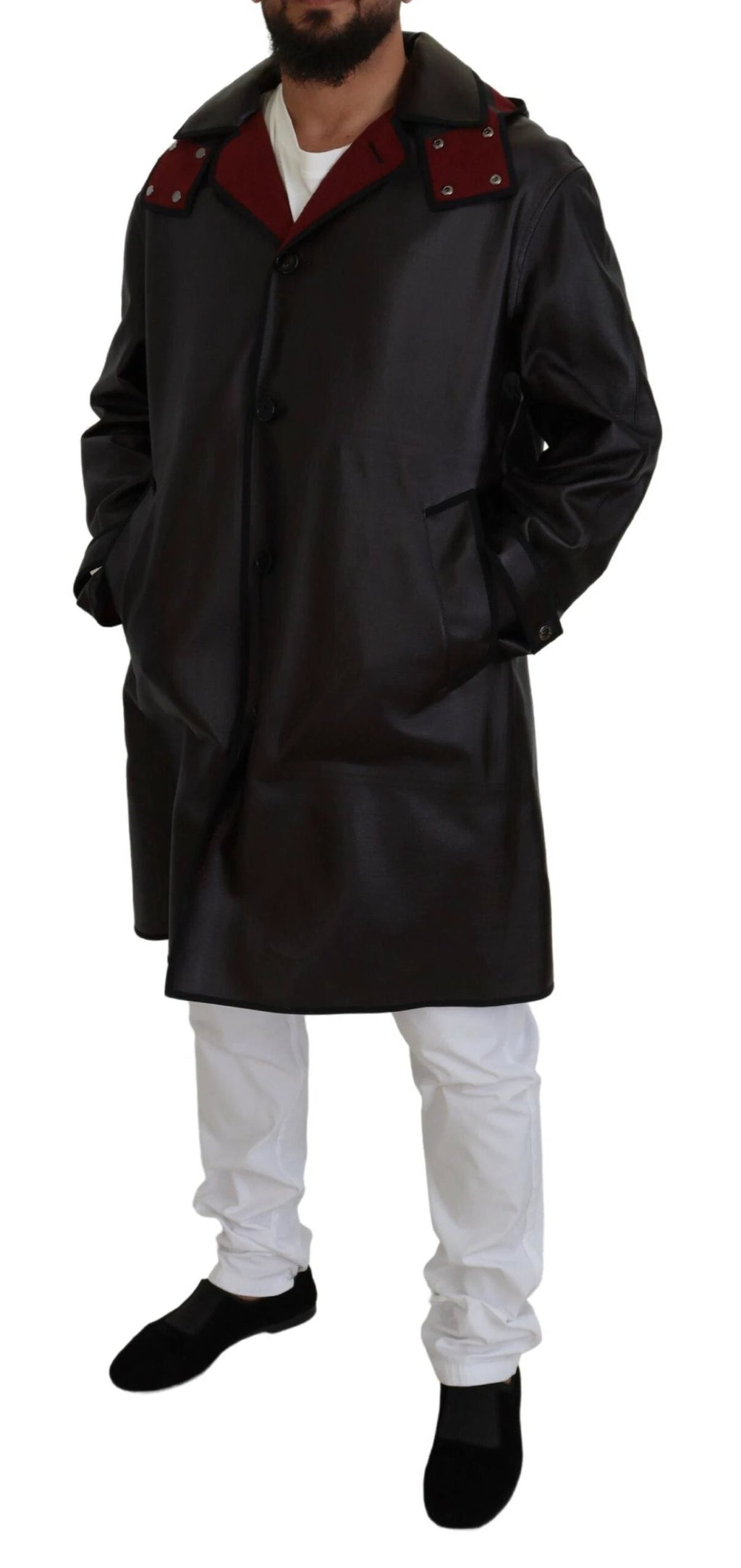 Dolce & Gabbana Black Trench Hooded Parka Cotton Jacket by Dolce & Gabbana
