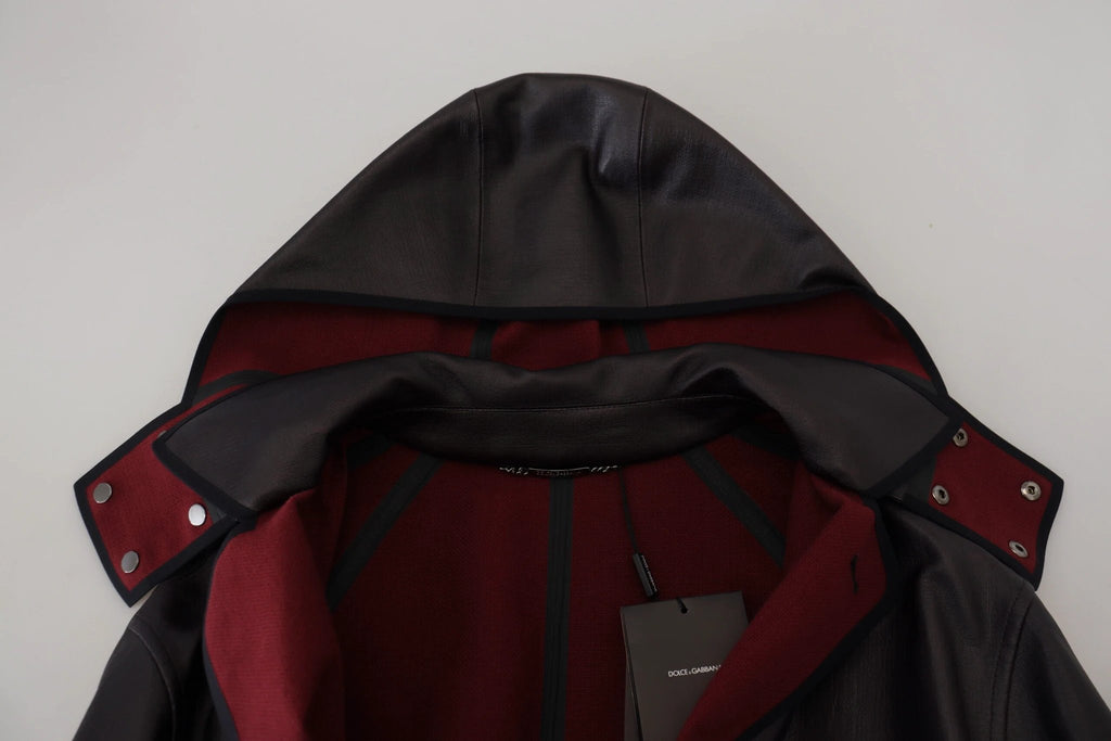 Dolce & Gabbana Black Trench Hooded Parka Cotton Jacket by Dolce & Gabbana