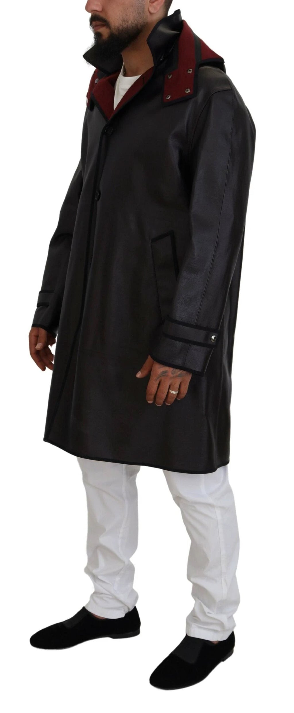 Dolce & Gabbana Black Trench Hooded Parka Cotton Jacket by Dolce & Gabbana