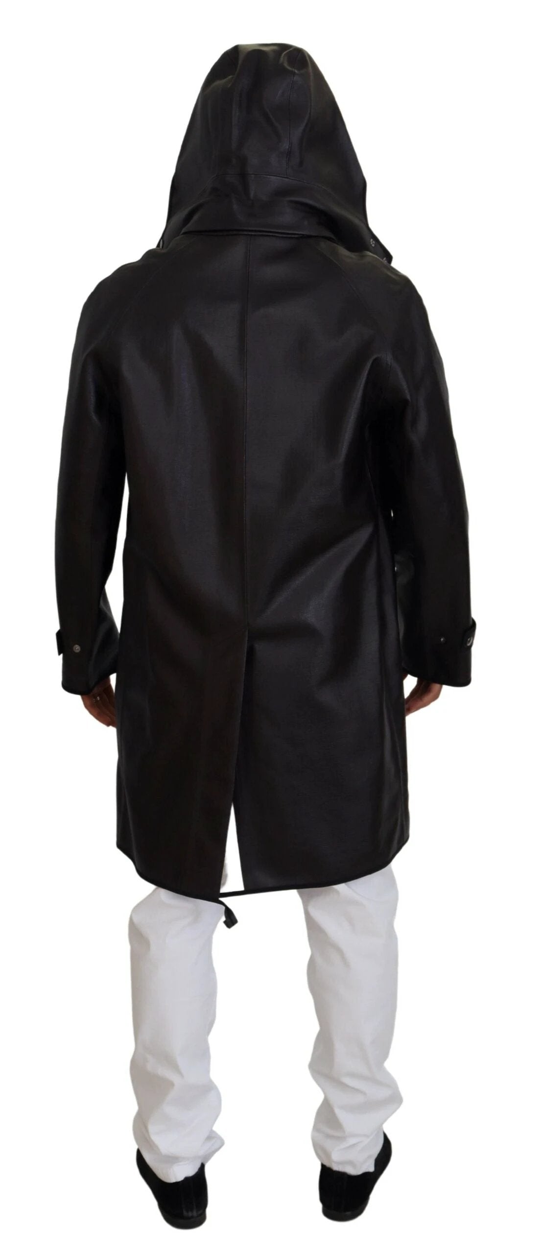 Dolce & Gabbana Black Trench Hooded Parka Cotton Jacket by Dolce & Gabbana