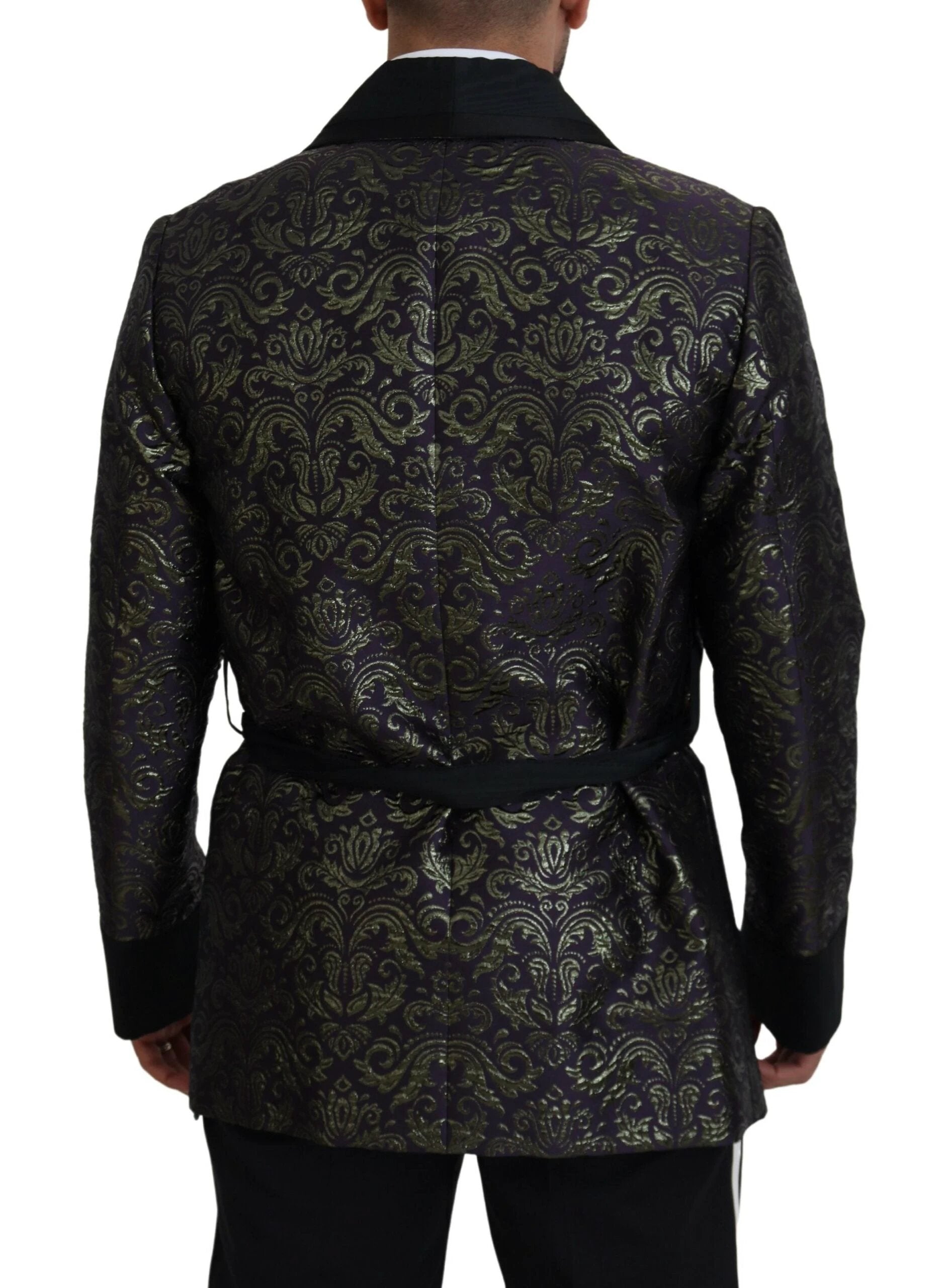 Dolce & Gabbana Gold Purple Baroque Jacket Blazer Robe by Dolce & Gabbana