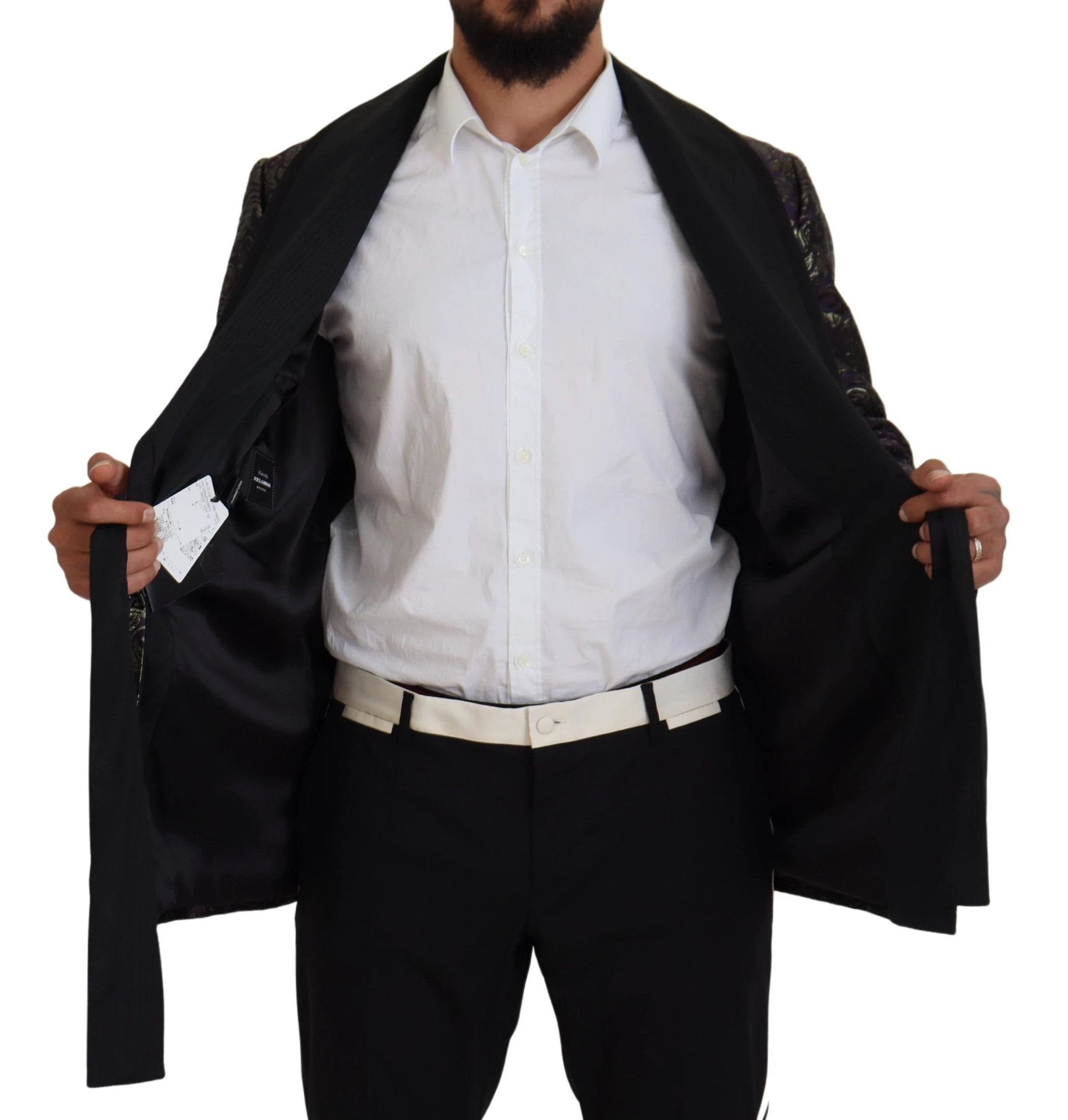 Dolce & Gabbana Gold Purple Baroque Jacket Blazer Robe by Dolce & Gabbana