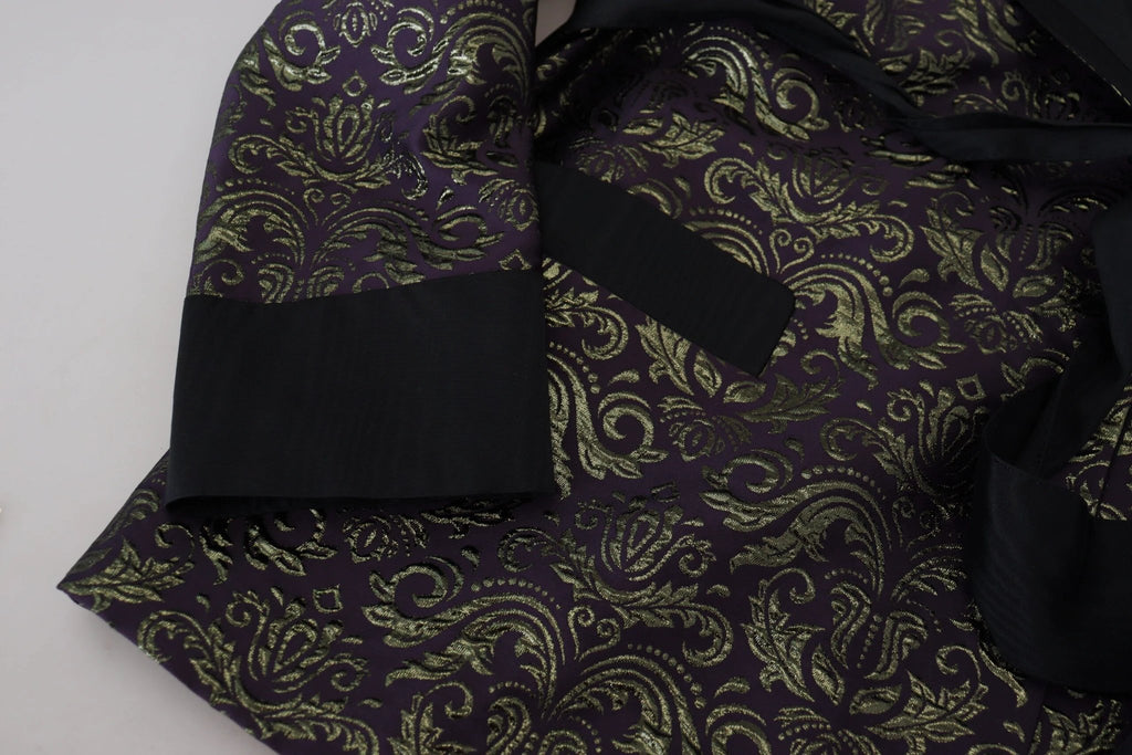 Dolce & Gabbana Gold Purple Baroque Jacket Blazer Robe by Dolce & Gabbana