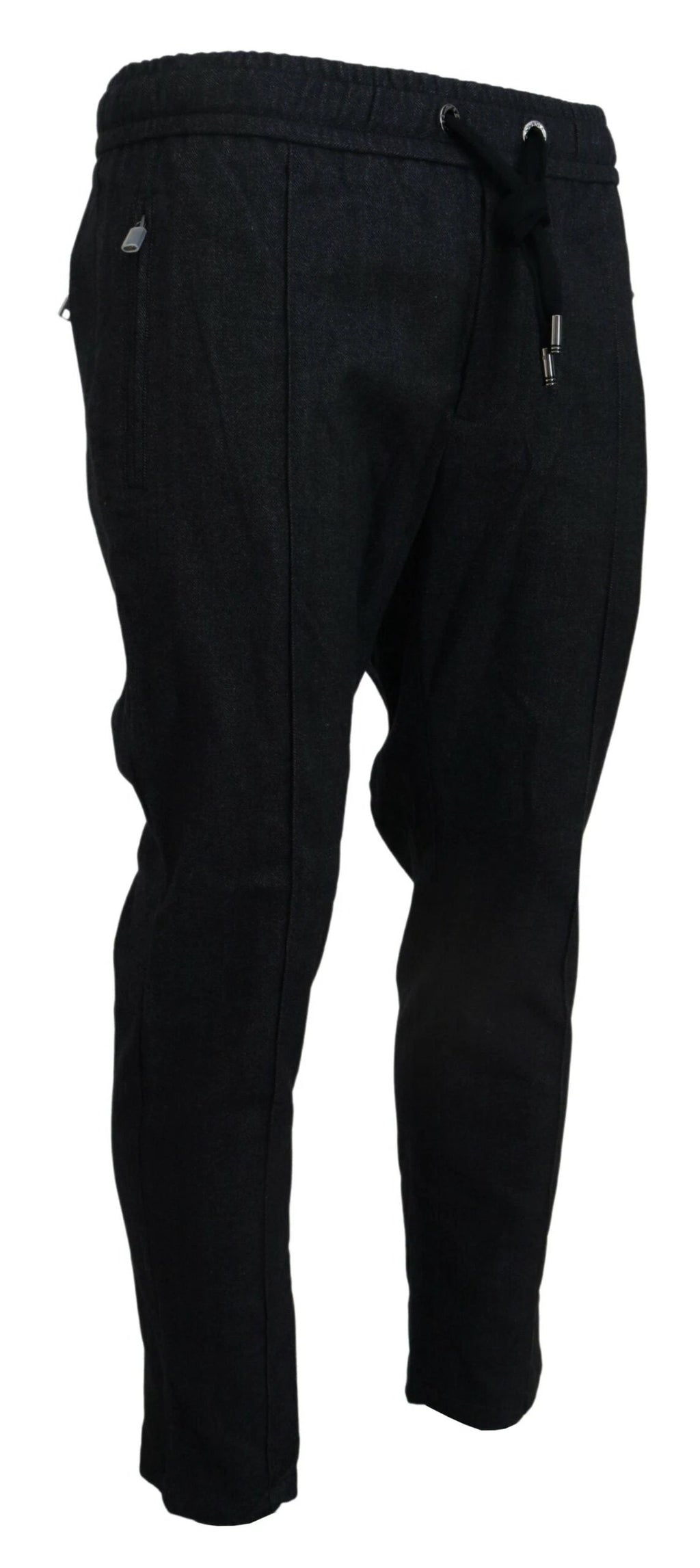 Dolce & Gabbana Grey Cotton Tapered Cotton Pants by Dolce & Gabbana