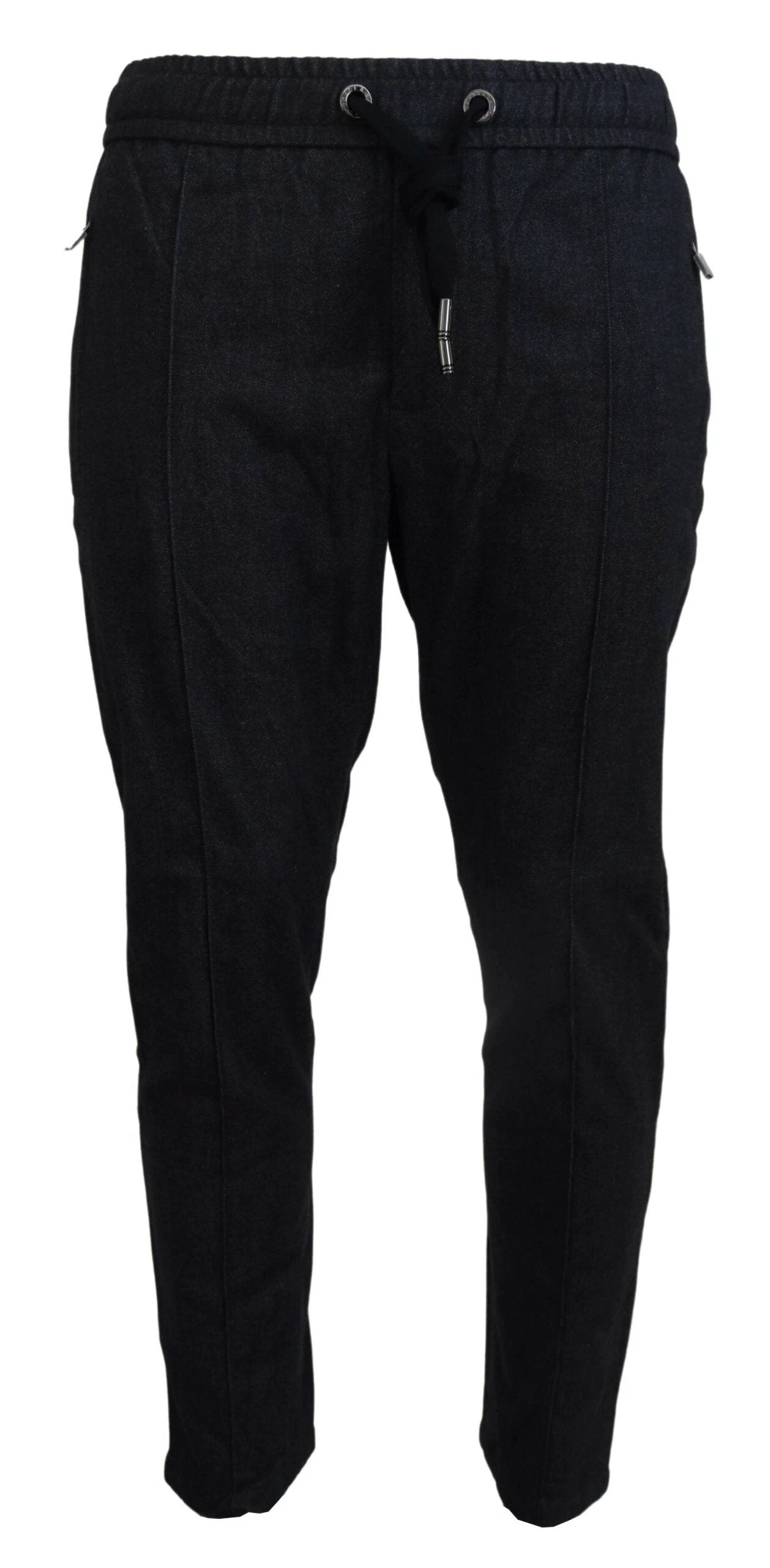 Dolce & Gabbana Grey Cotton Tapered Cotton Pants by Dolce & Gabbana