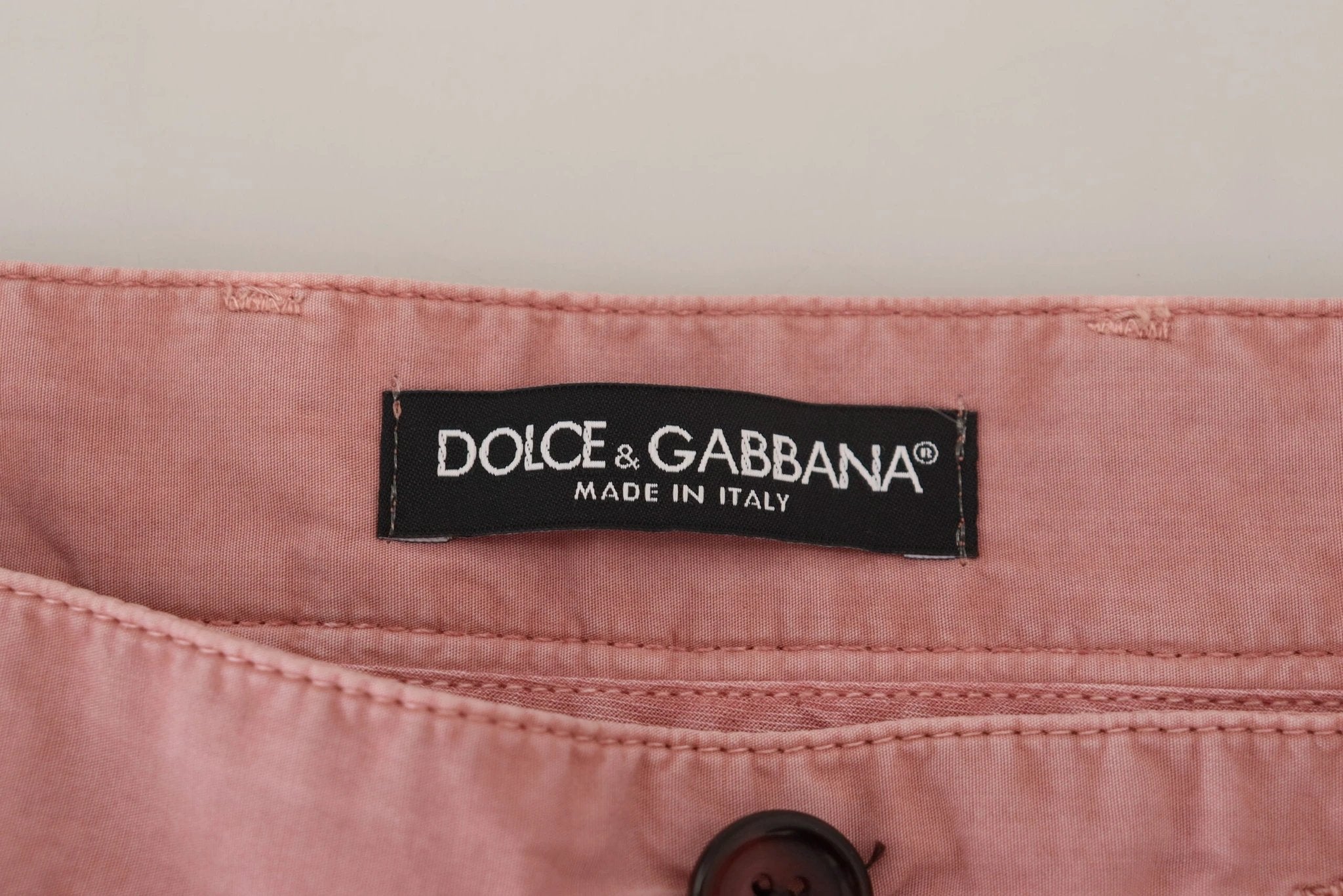 Dolce & Gabbana Pink Chinos Cotton Casual Mens Shorts by Dolce & Gabbana
