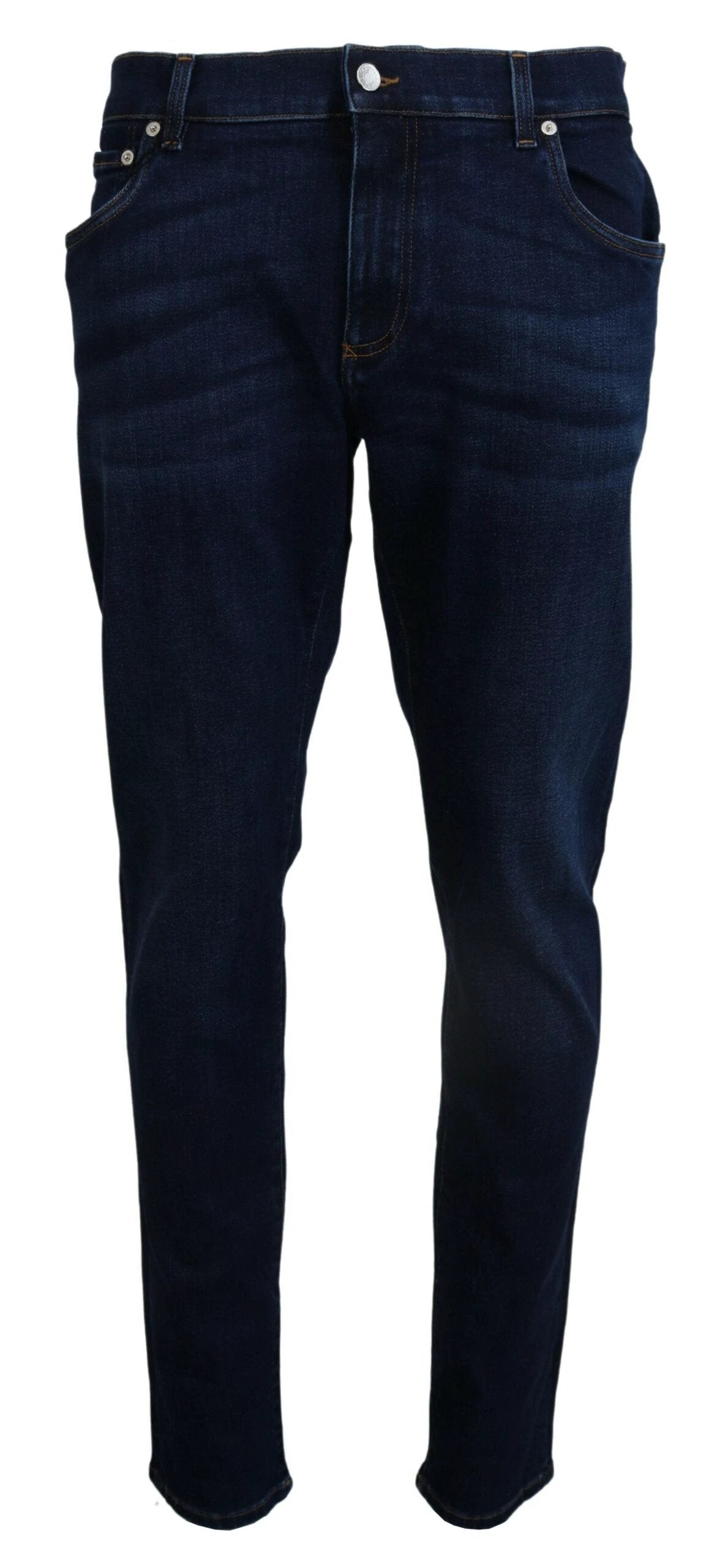 Dolce & Gabbana Dark Blue Cotton Denim SKINNY Jeans by Dolce & Gabbana