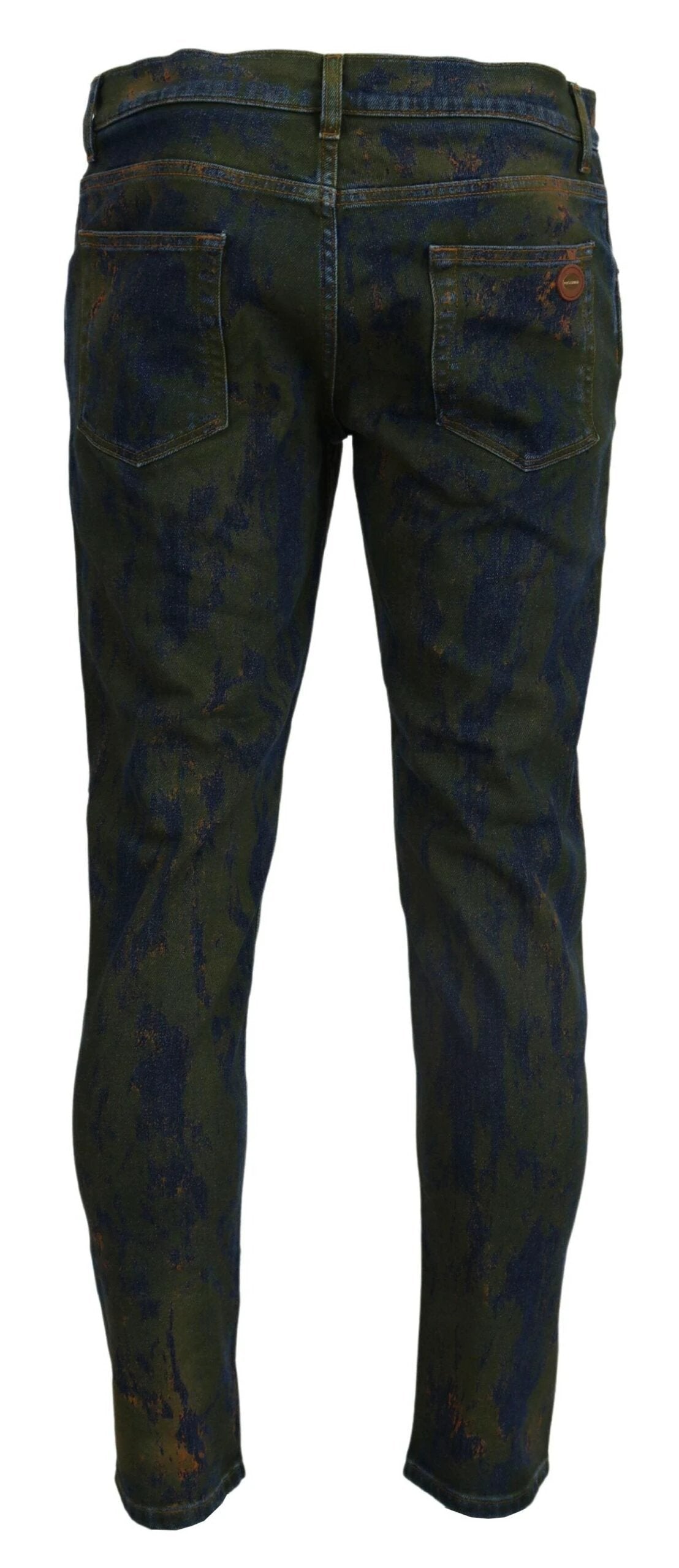 Dolce & Gabbana Blue Green Skinny Cotton Denim Jeans by Dolce & Gabbana