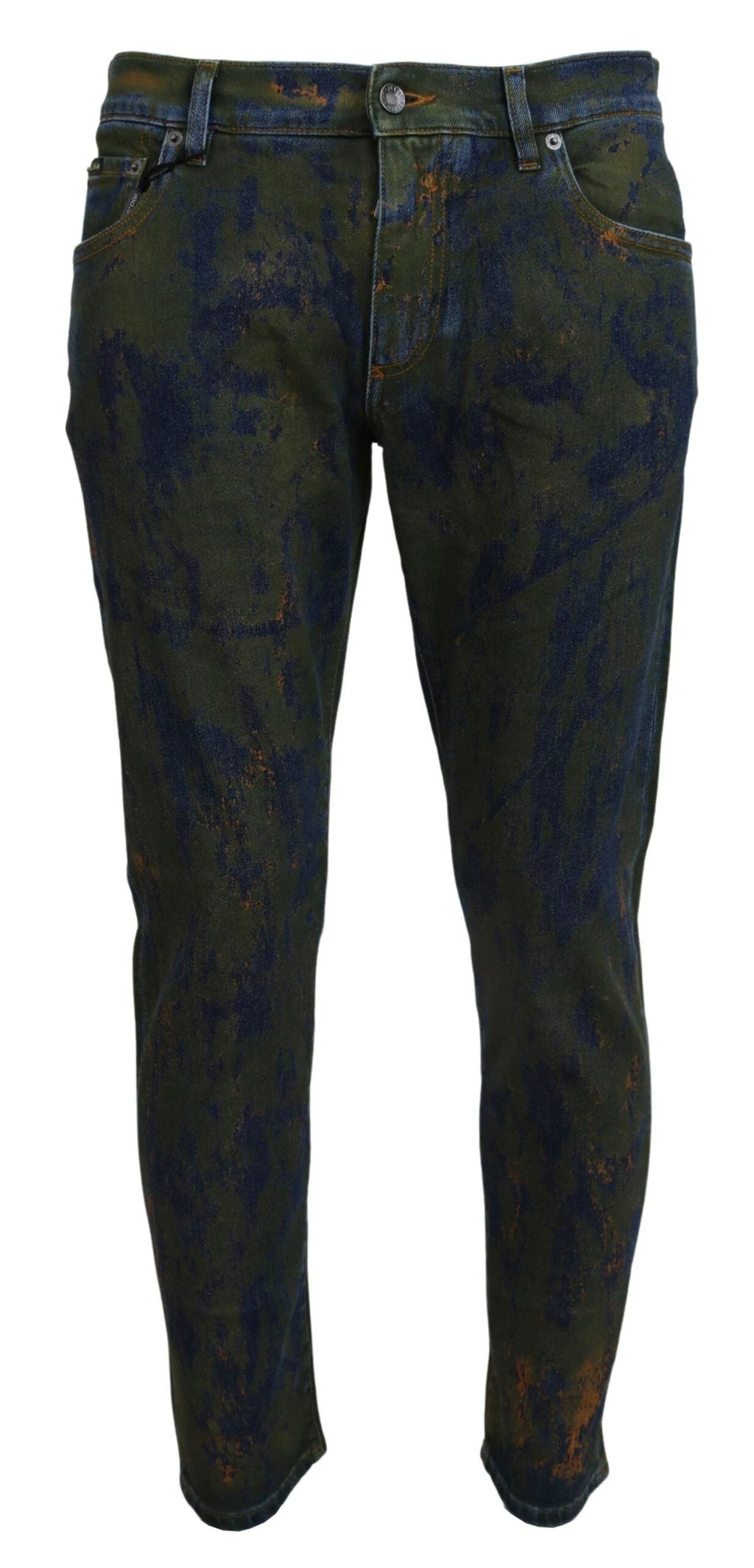 Dolce & Gabbana Blue Green Skinny Cotton Denim Jeans by Dolce & Gabbana