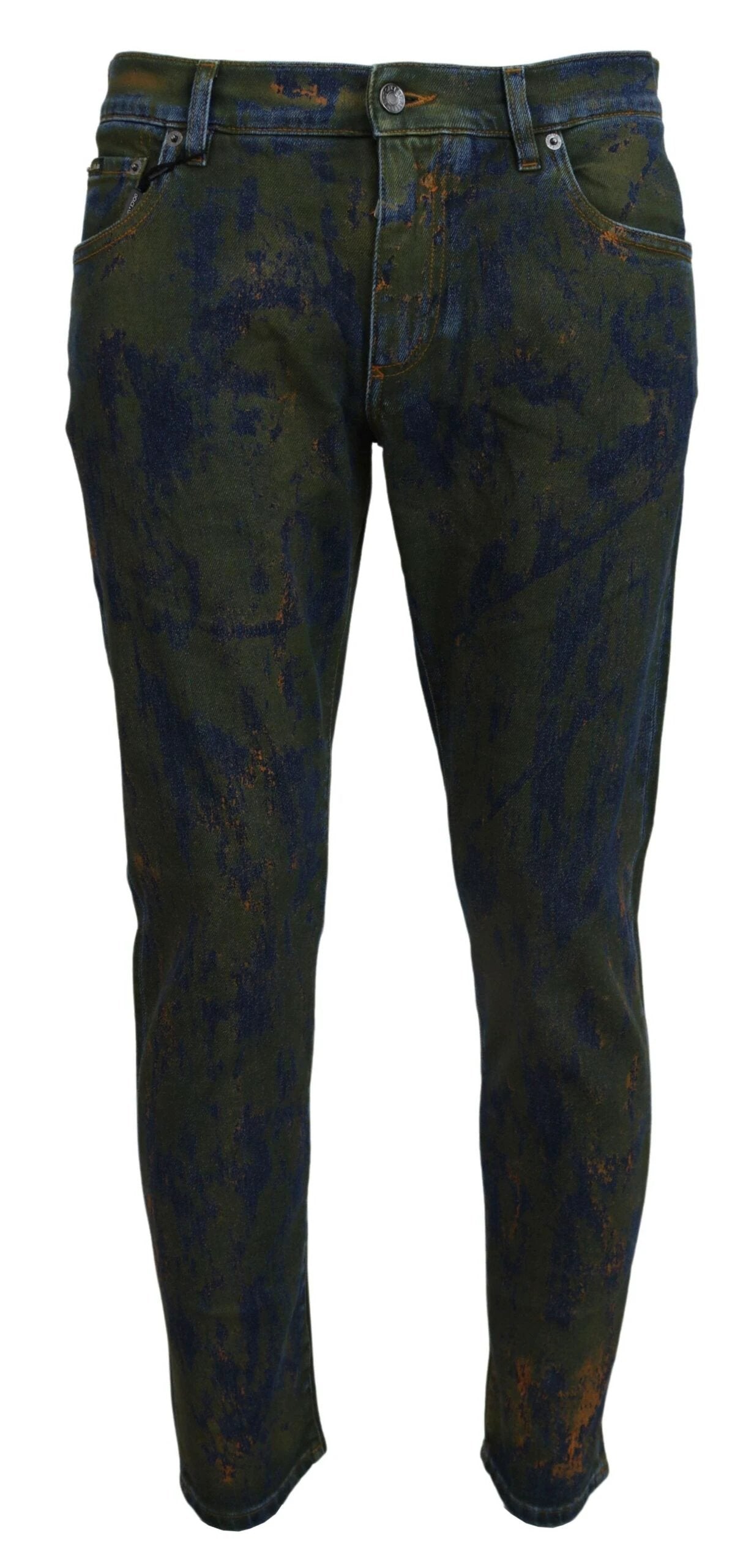 Dolce & Gabbana Blue Green Skinny Cotton Denim Jeans by Dolce & Gabbana