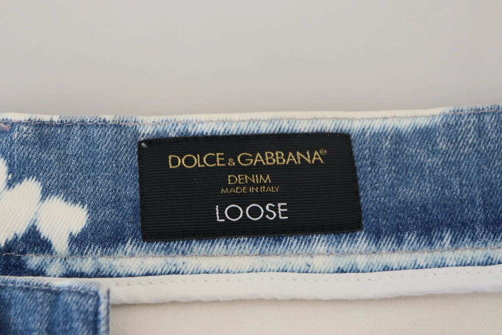 Dolce & Gabbana Blue Ceasar Denim Cotton Loose Fit Jeans by Dolce & Gabbana