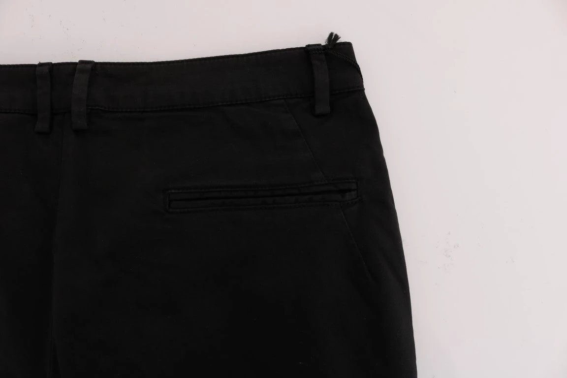 Costume National Black Slim Fit Cotton Stretch Pants by Costume National