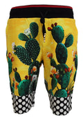 Dolce & Gabbana Multicolor Cactus Print Cotton Sweat Shorts by Dolce & Gabbana