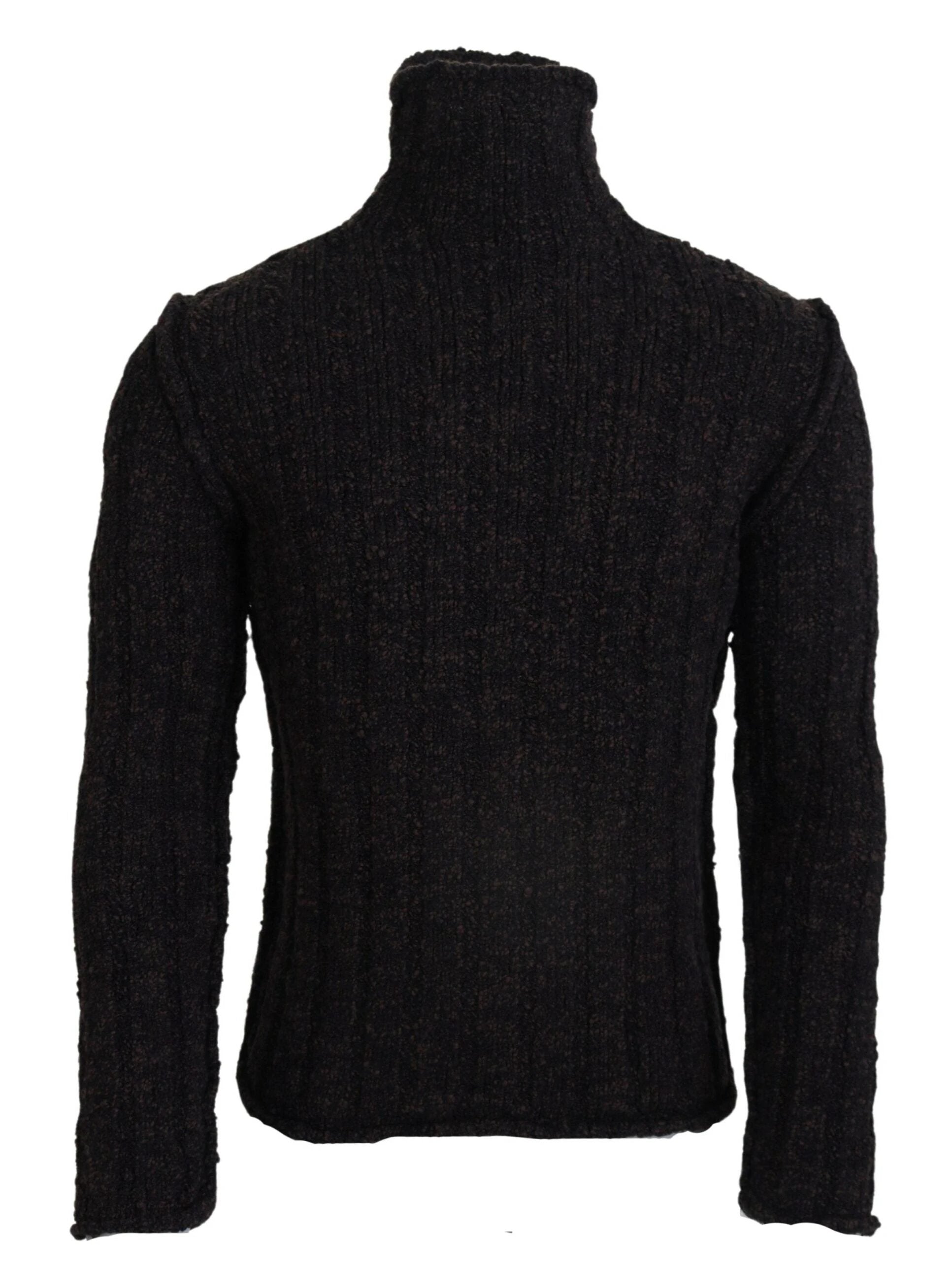 Dolce & Gabbana Brown Wool Knit Turtleneck Pullover Sweater by Dolce & Gabbana