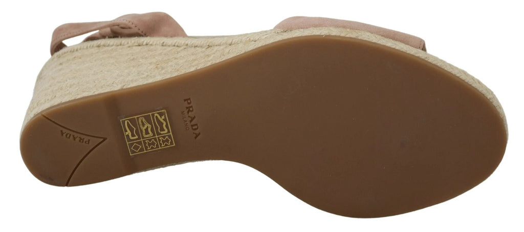 Prada Pink Suede Leather Ankle Strap Sandals by Prada