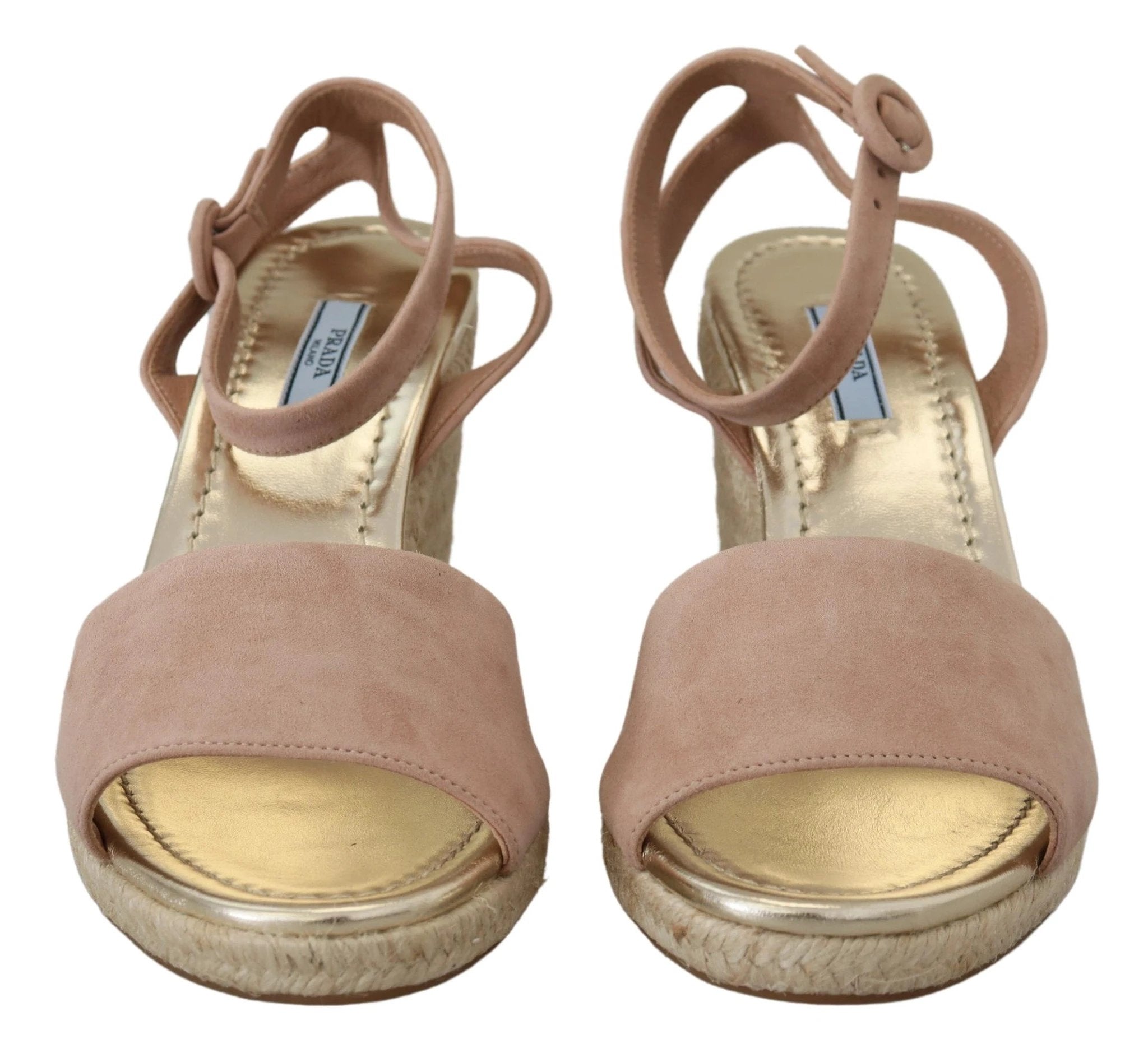 Prada Pink Suede Leather Ankle Strap Sandals by Prada