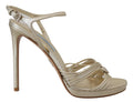 Prada Gold Leather Sandals Ankle Strap Heels Stiletto Sandal by Prada