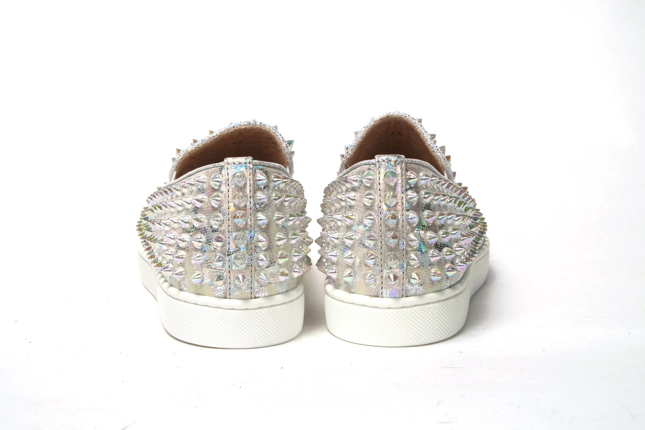 Christian Louboutin White Ab/Clear Ab Roller Boat Woman Flat Sneaker by Christian Louboutin