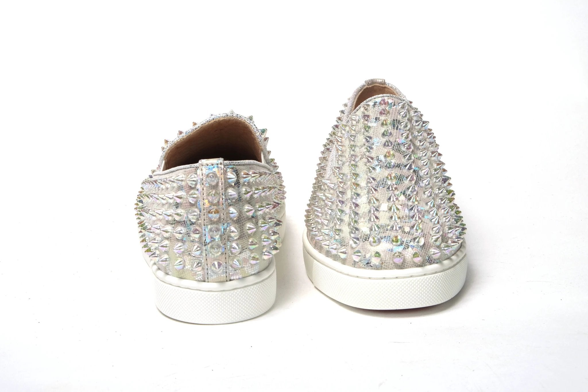 Christian Louboutin White Ab/Clear Ab Roller Boat Woman Flat Sneaker by Christian Louboutin