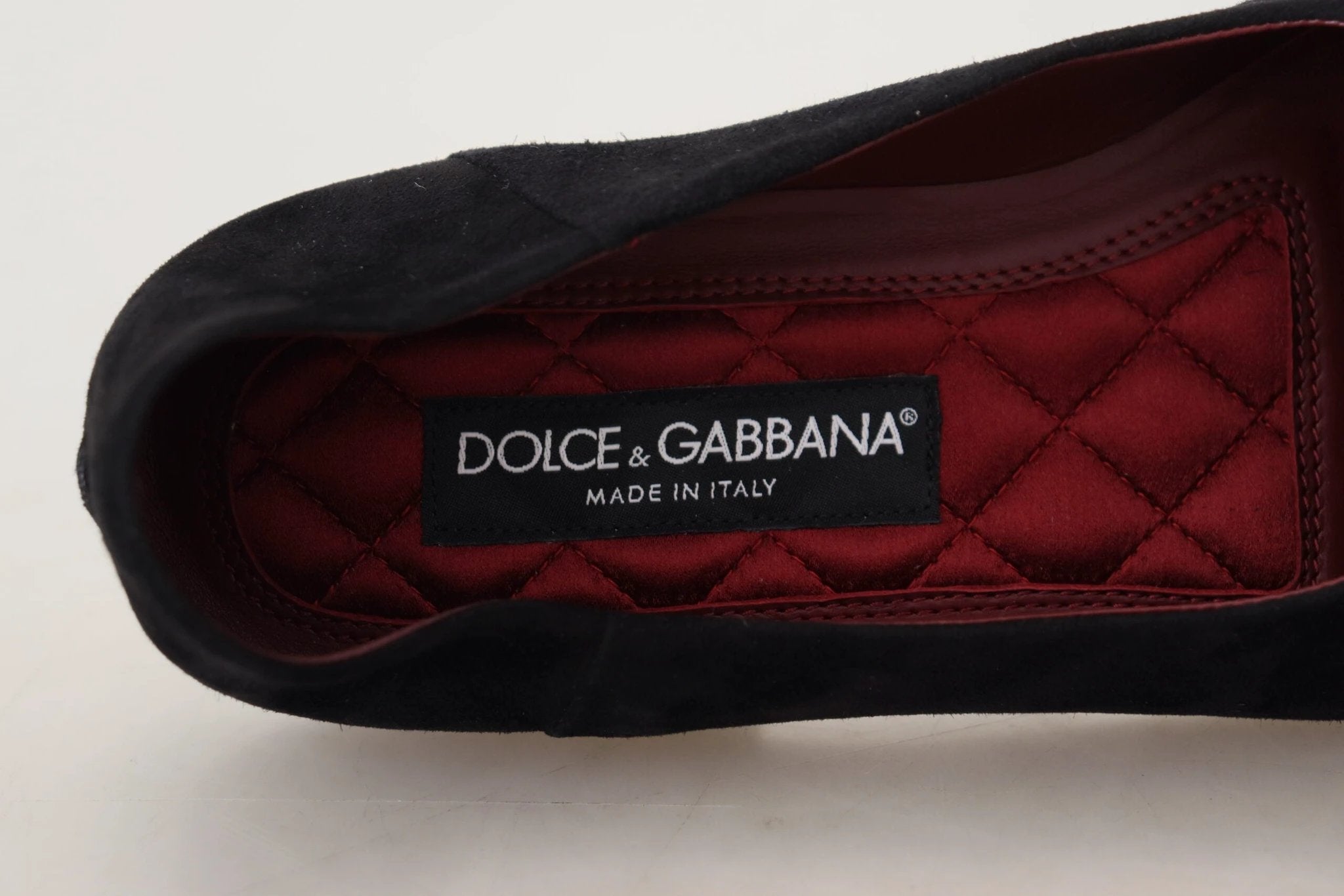 Dolce & Gabbana Black Suede Gold Cross Slip On Loafers Shoes by Dolce & Gabbana