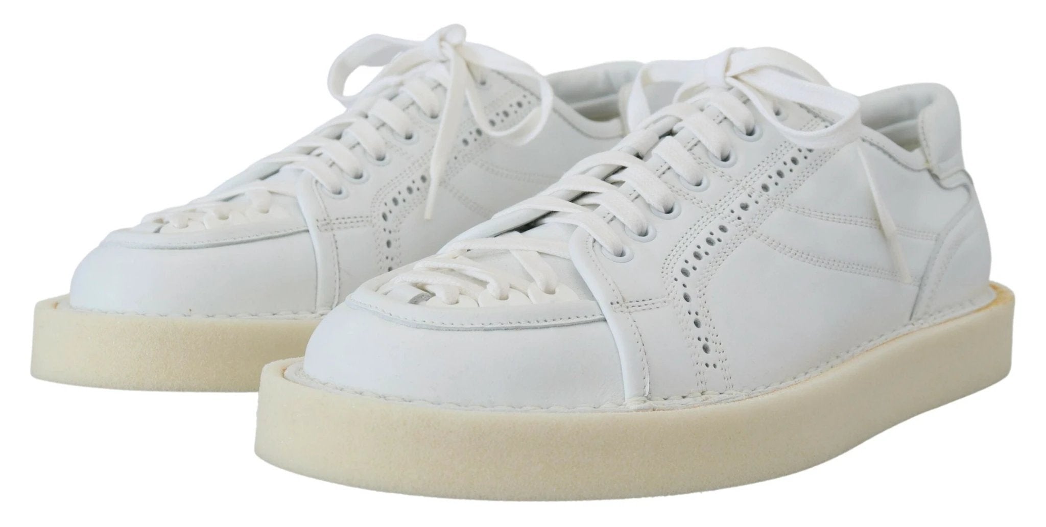 Dolce & Gabbana White Leather Low Top Oxford Sneakers Casual Shoes by Dolce & Gabbana