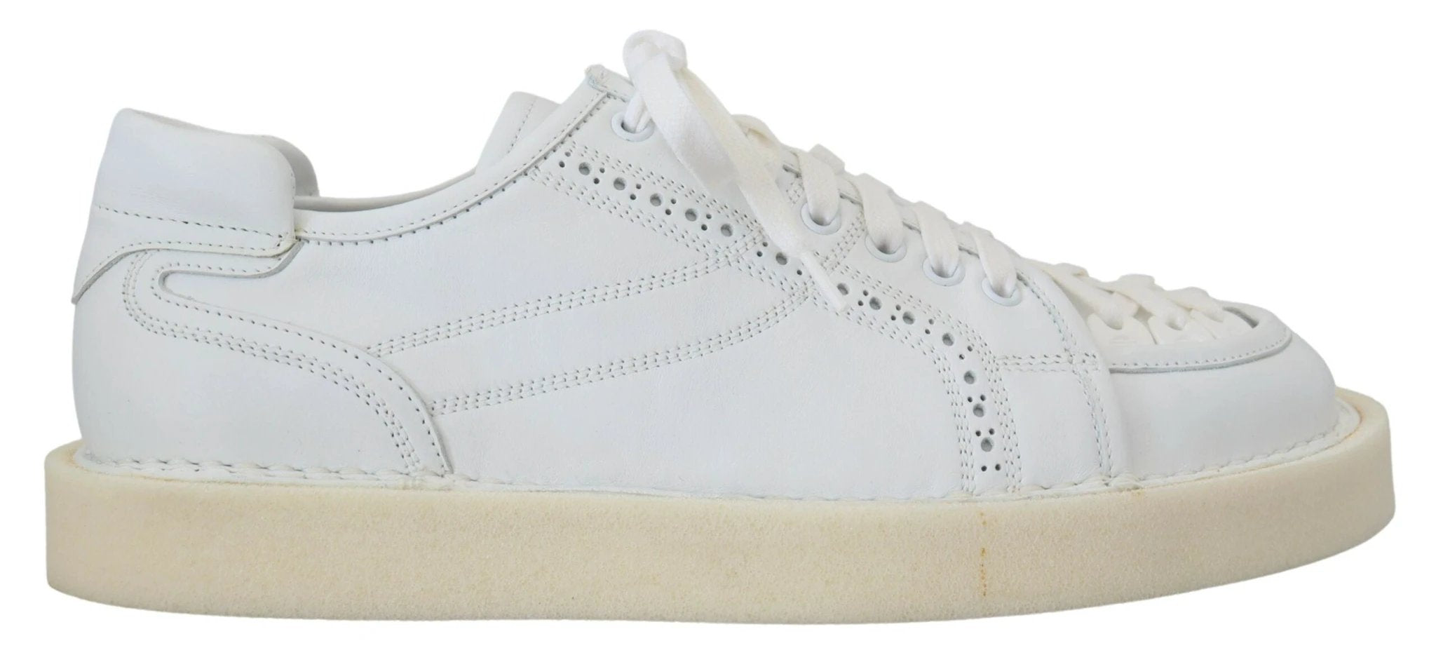 Dolce & Gabbana White Leather Low Top Oxford Sneakers Casual Shoes by Dolce & Gabbana