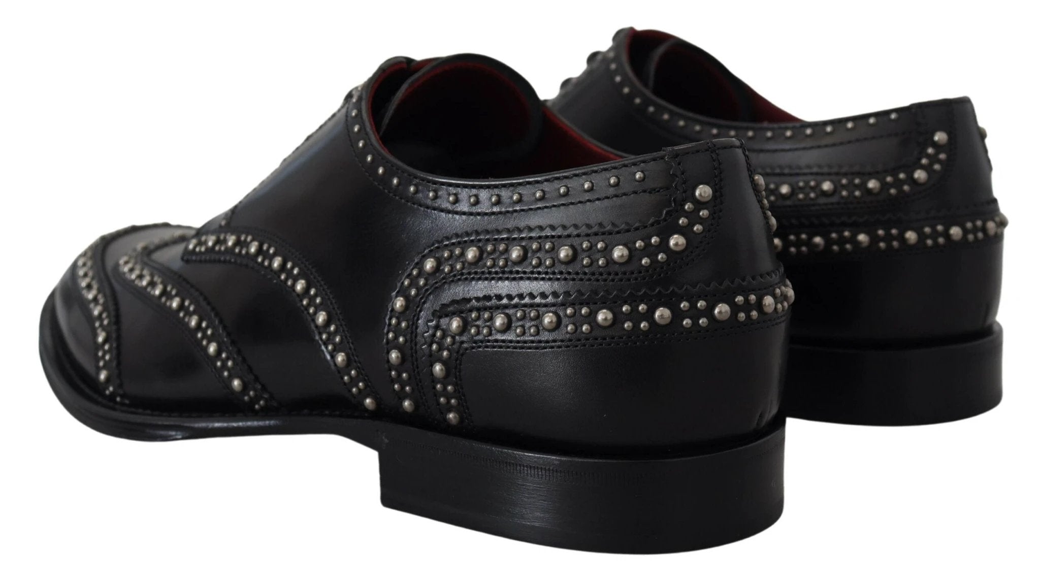 Dolce & Gabbana Black Leather Derby Dress Studded Shoes by Dolce & Gabbana