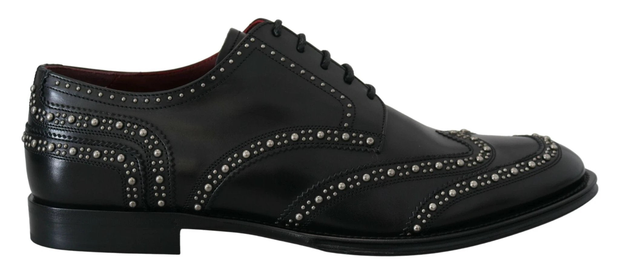 Dolce & Gabbana Black Leather Derby Dress Studded Shoes by Dolce & Gabbana