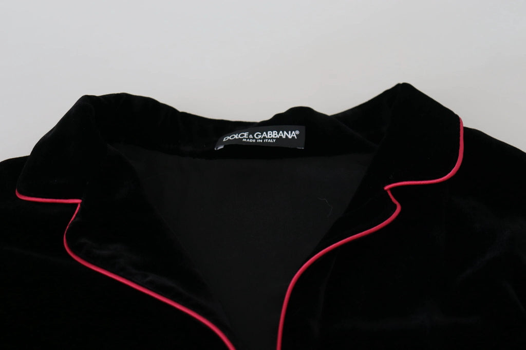 Dolce & Gabbana Black Button Belted Blazer Viscose Jacket by Dolce & Gabbana