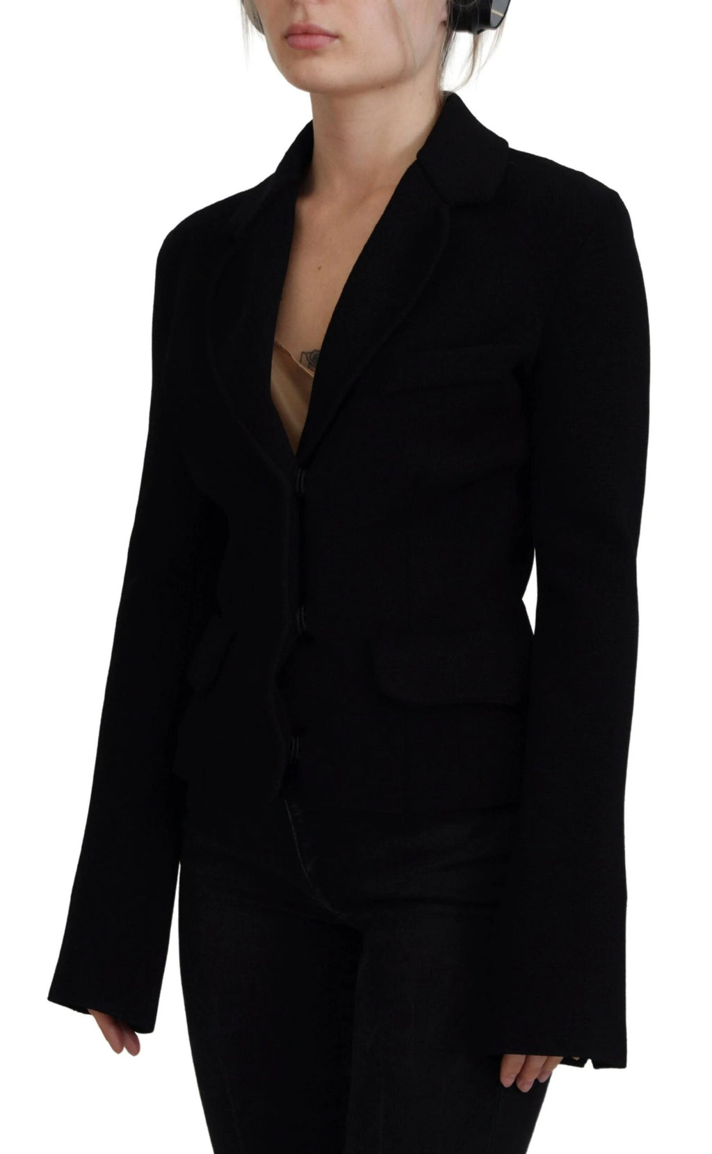 Dolce & Gabbana Black Button Cardigan Blazer Viscose Jacket by Dolce & Gabbana