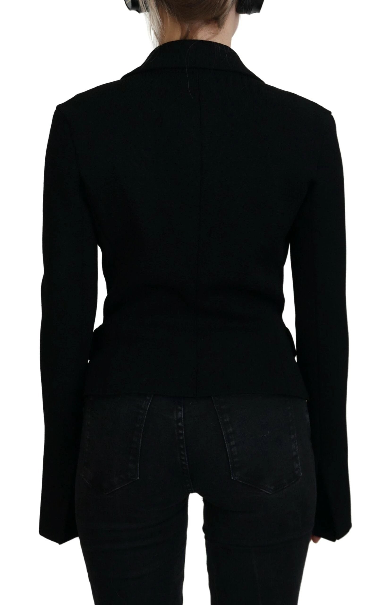 Dolce & Gabbana Black Button Cardigan Blazer Viscose Jacket by Dolce & Gabbana