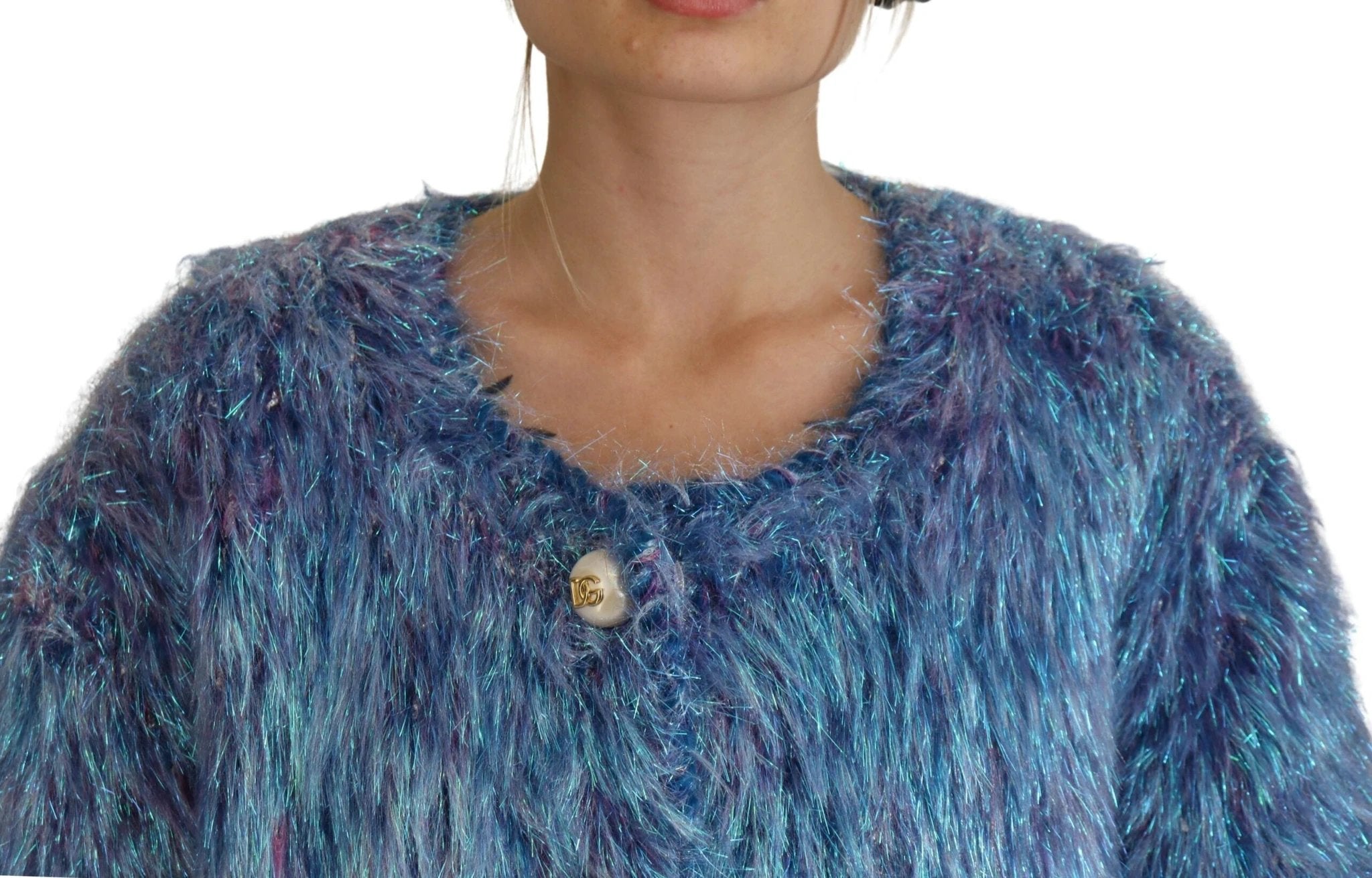 Dolce & Gabbana Multicolor Polyester Fringes Coat Jacket by Dolce & Gabbana