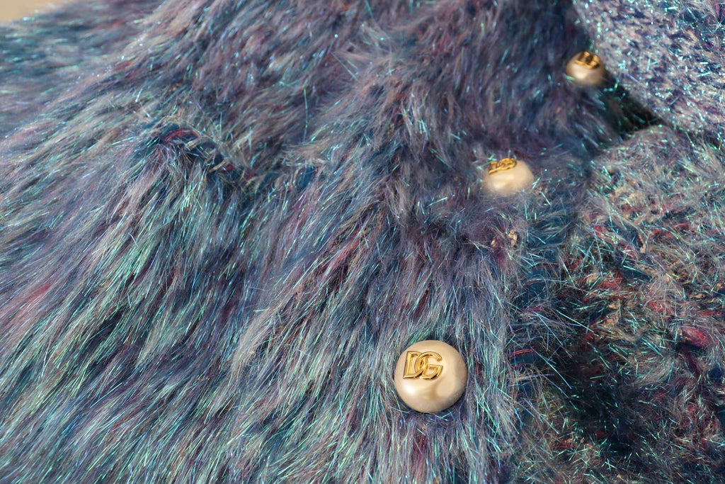 Dolce & Gabbana Multicolor Polyester Fringes Coat Jacket by Dolce & Gabbana