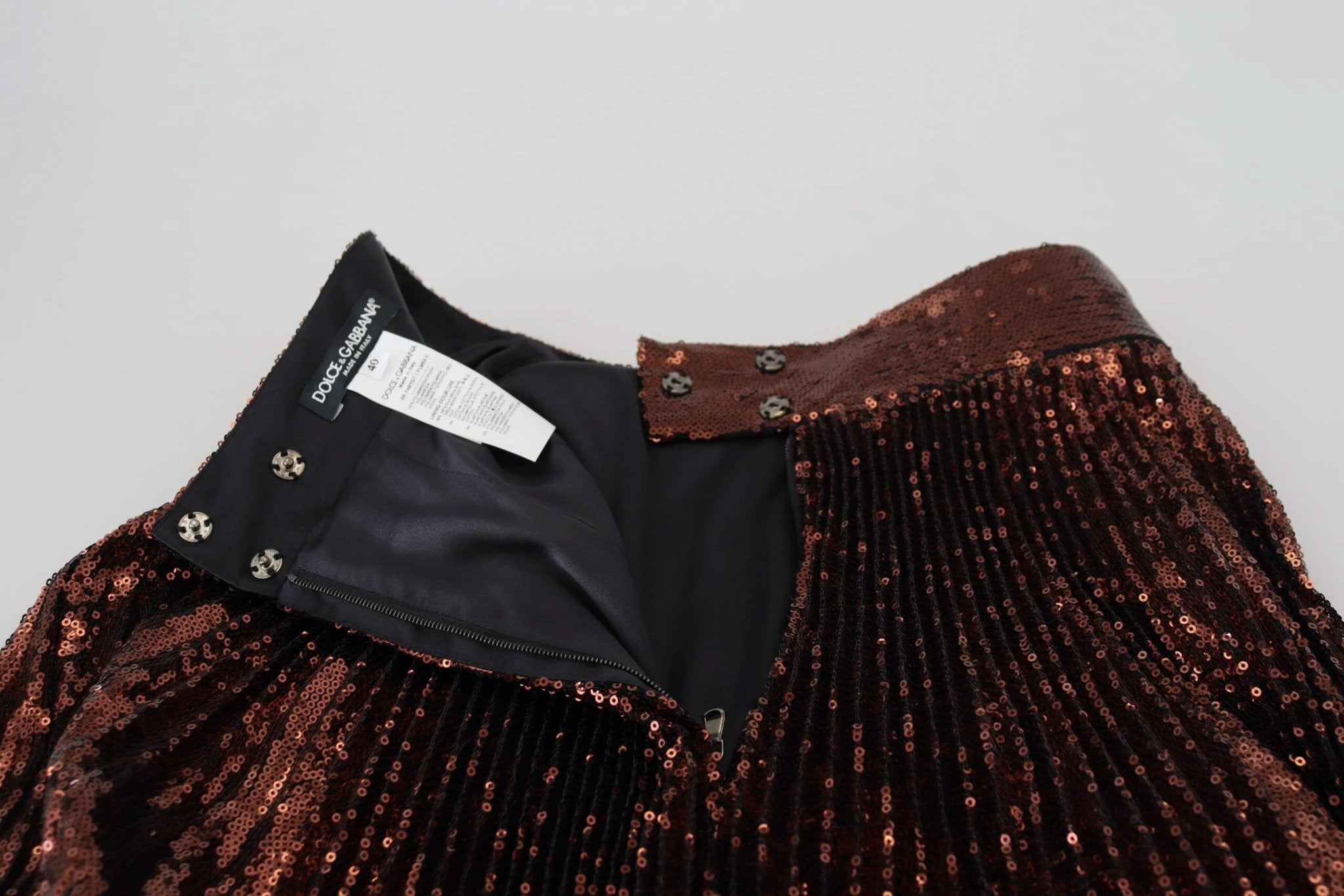 Dolce & Gabbana Bronze Sequined High Waist A-line Maxi Skirt by Dolce & Gabbana