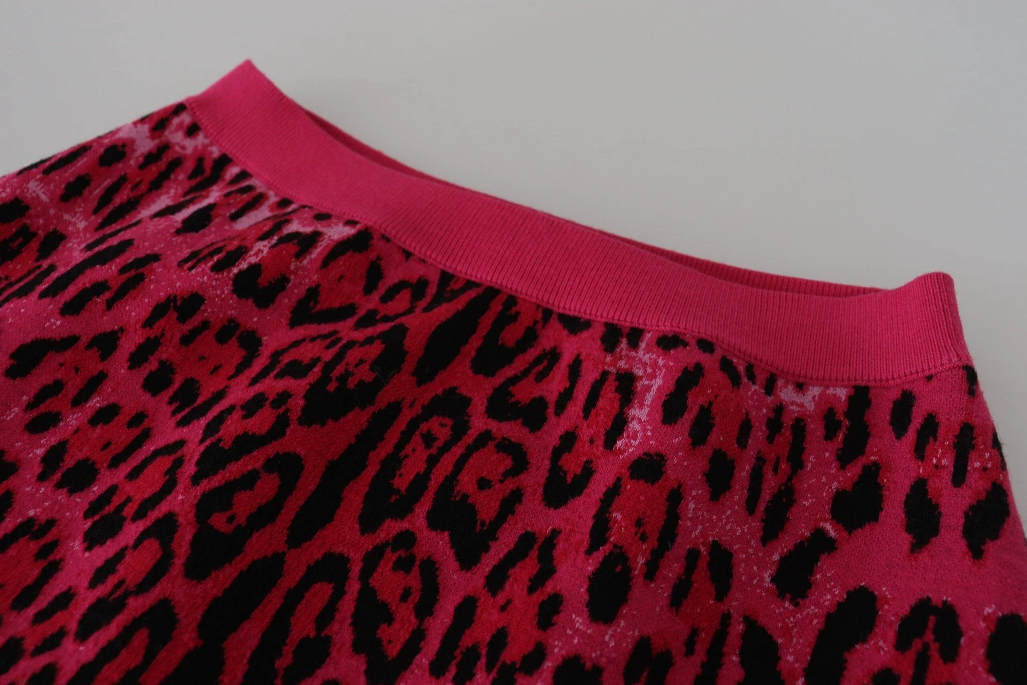 Dolce & Gabbana Pink Leopard High Waist A-line Mini Skirt by Dolce & Gabbana