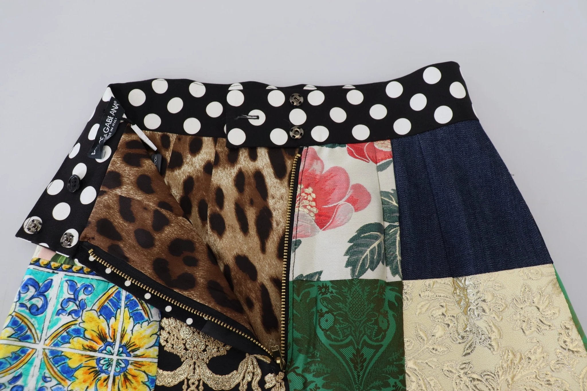 Dolce & Gabbana Multicolor Majolica Patchwork Mini Skirt by Dolce & Gabbana