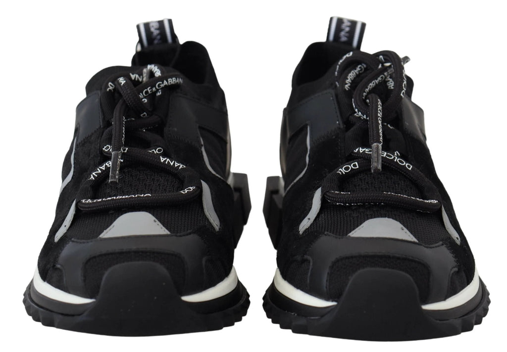 Dolce & Gabbana Black Mesh Sorrento Trekking Sneakers Shoes by Dolce & Gabbana