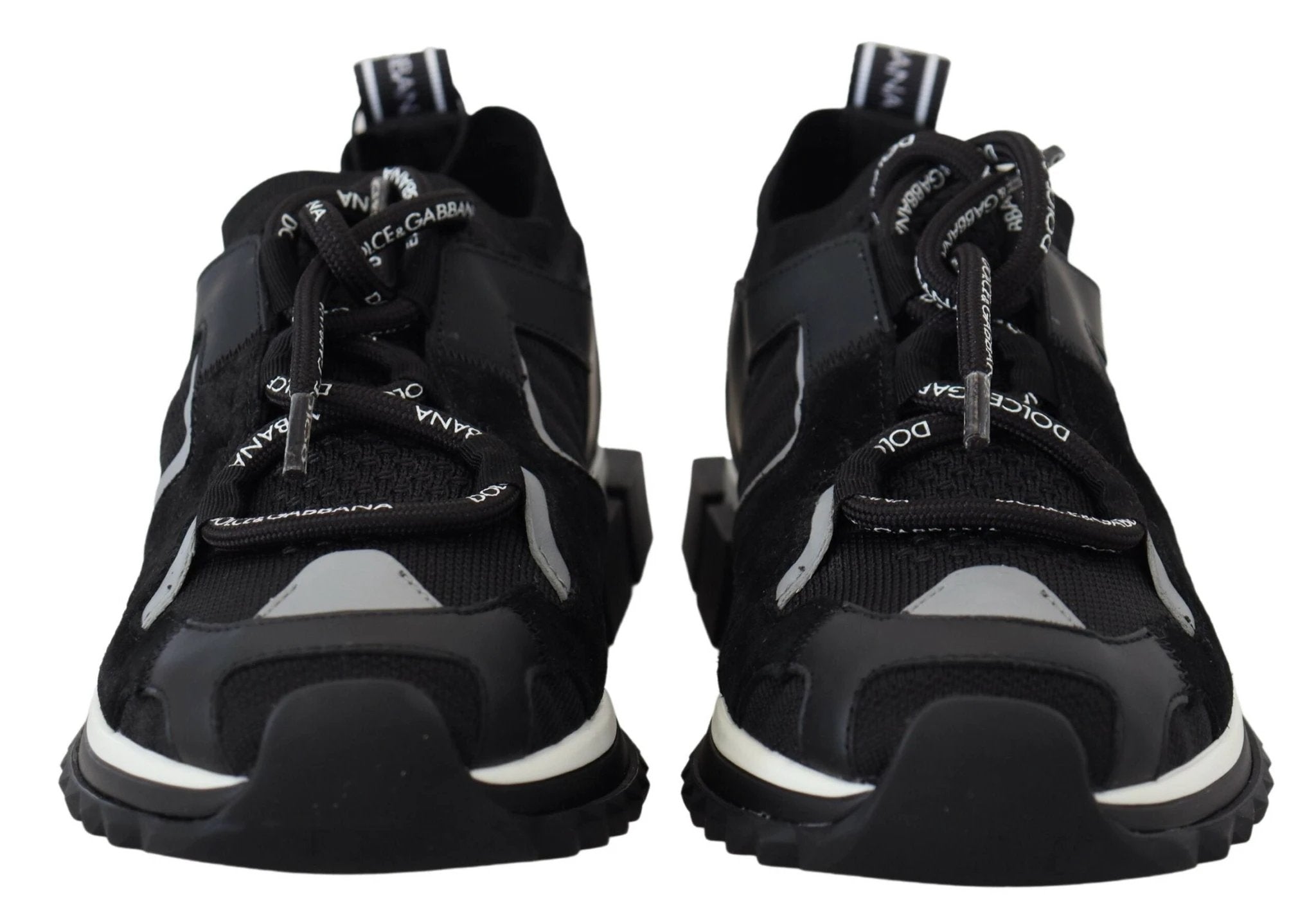 Dolce & Gabbana Black Mesh Sorrento Trekking Sneakers Shoes by Dolce & Gabbana