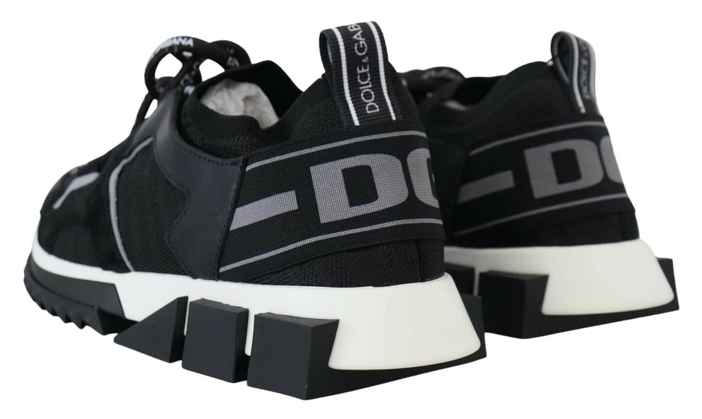 Dolce & Gabbana Black Mesh Sorrento Trekking Sneakers Shoes by Dolce & Gabbana