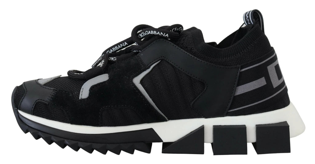 Dolce & Gabbana Black Mesh Sorrento Trekking Sneakers Shoes by Dolce & Gabbana