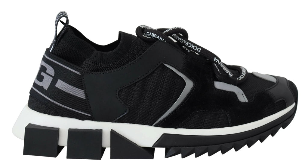 Dolce & Gabbana Black Mesh Sorrento Trekking Sneakers Shoes by Dolce & Gabbana