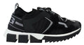 Dolce & Gabbana Black Mesh Sorrento Trekking Sneakers Shoes by Dolce & Gabbana